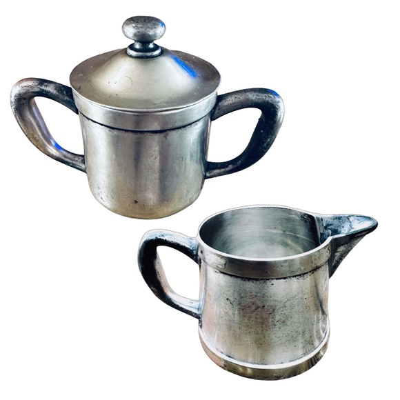 BENEDICT INDESTRUCTO Silver-plated Creamer & Sugar Bowl (pair of 2) E.P.N.S.B.M. - Picture 1 of 9